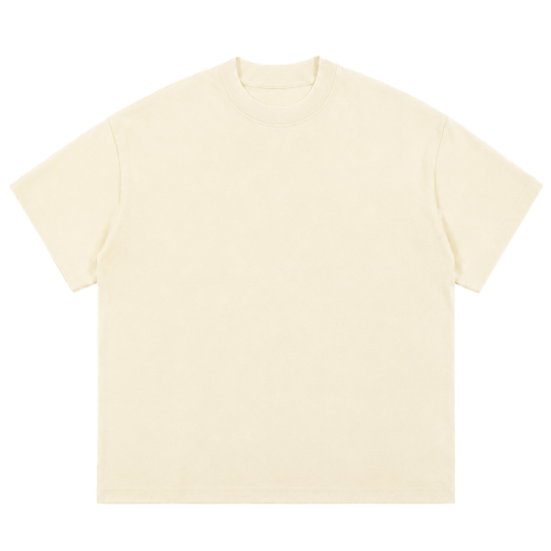 Áo thun boxy form rộng unisex màu kem, chất cotton mềm, dày dặn, dễ phối đồ. Mẫu basic dễ bán, phù hợp shop nhập sỉ giá tốt, nguồn hàng ổn định.