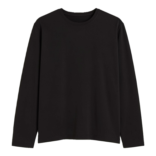 Áo Thun Tay Dài Form Boxy Unisex Đen