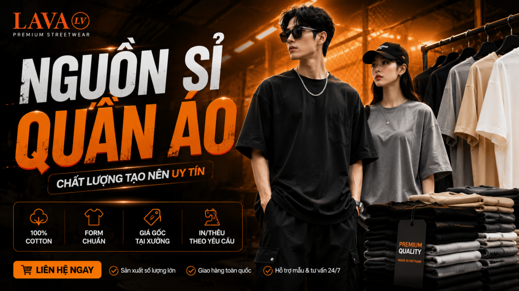 Nguồn hàng sỉ quần áo, số lượng nhỏ chỉ từ 10 cái, dịch vụ in thêu theo yêu cầu