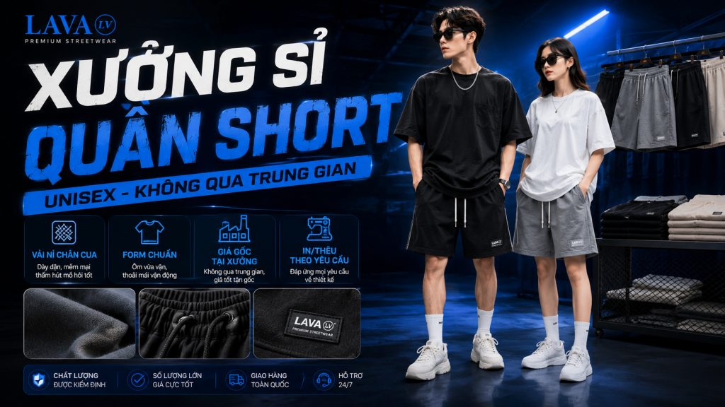 Chuyên sỉ quần short unisex, quần đùi thể thao form rộng nam nữ giá tận gốc tại xưởng. Sỉ từ 10 sản phẩm, hỗ trợ hình ảnh video gốc. Nhập sỉ ngay hôm nay!