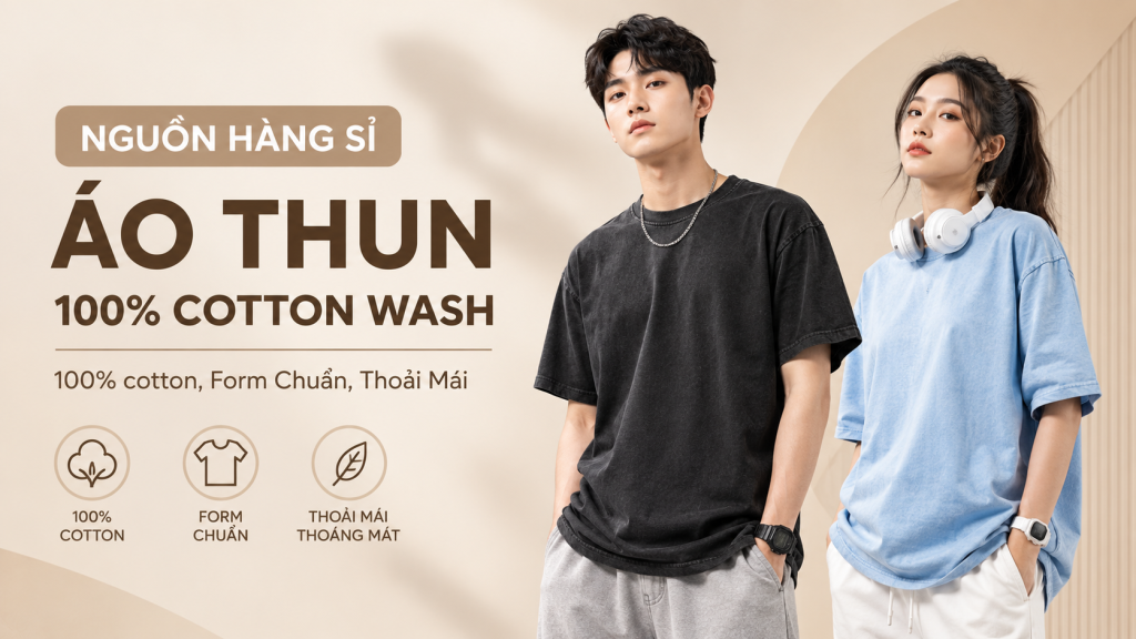 Nhập sỉ áo thun Cotton Wash 100% Cotton giá tận xưởng tại Xưởng May Lava. Chất liệu cao cấp, hiệu ứng wash thời trang, nhận OEM/ODM, hỗ trợ Local Brand, shop thời trang và đơn hàng số lượng lớn.
