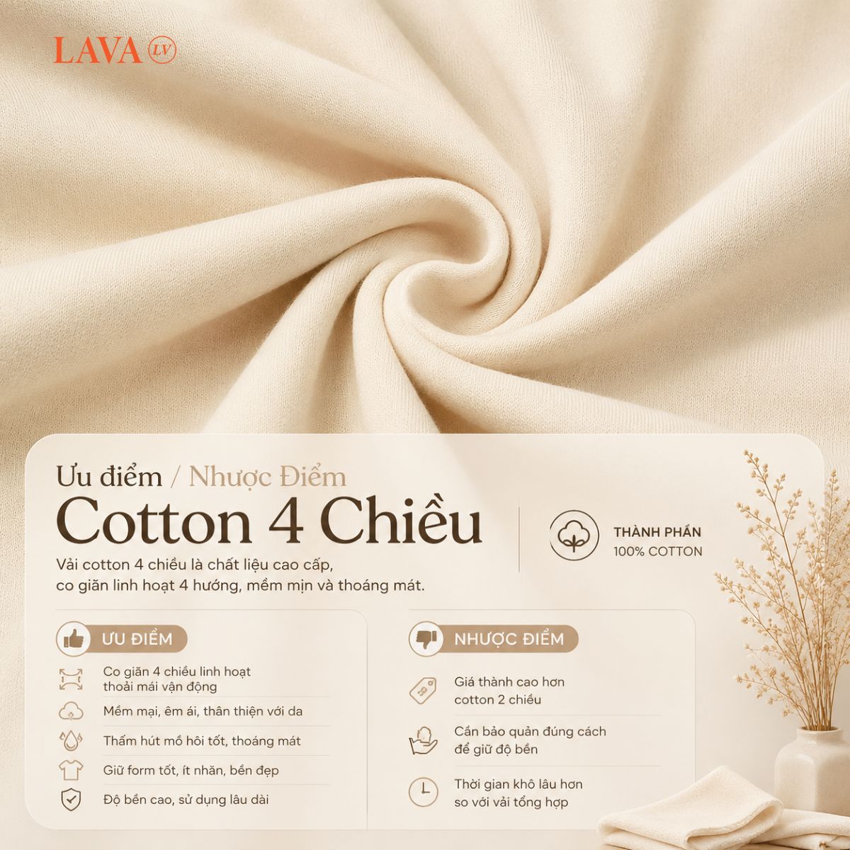 Cotton 2 chiều và Cotton 4 chiều khác nhau như thế nào? Tìm hiểu đặc điểm, ưu nhược điểm, ứng dụng và cách chọn chất liệu phù hợp cho từng dòng sản phẩm may mặc.